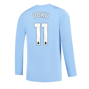 Manchester City Jeremy Doku #11 Koszulka Podstawowych 2023-24 Długi Rękaw